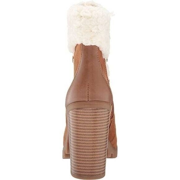 BCBGeneration Paloma Ankle Boot NWOB Fashion Brown Suede Sherpa Lining Womens 9 - Picture 4 of 12